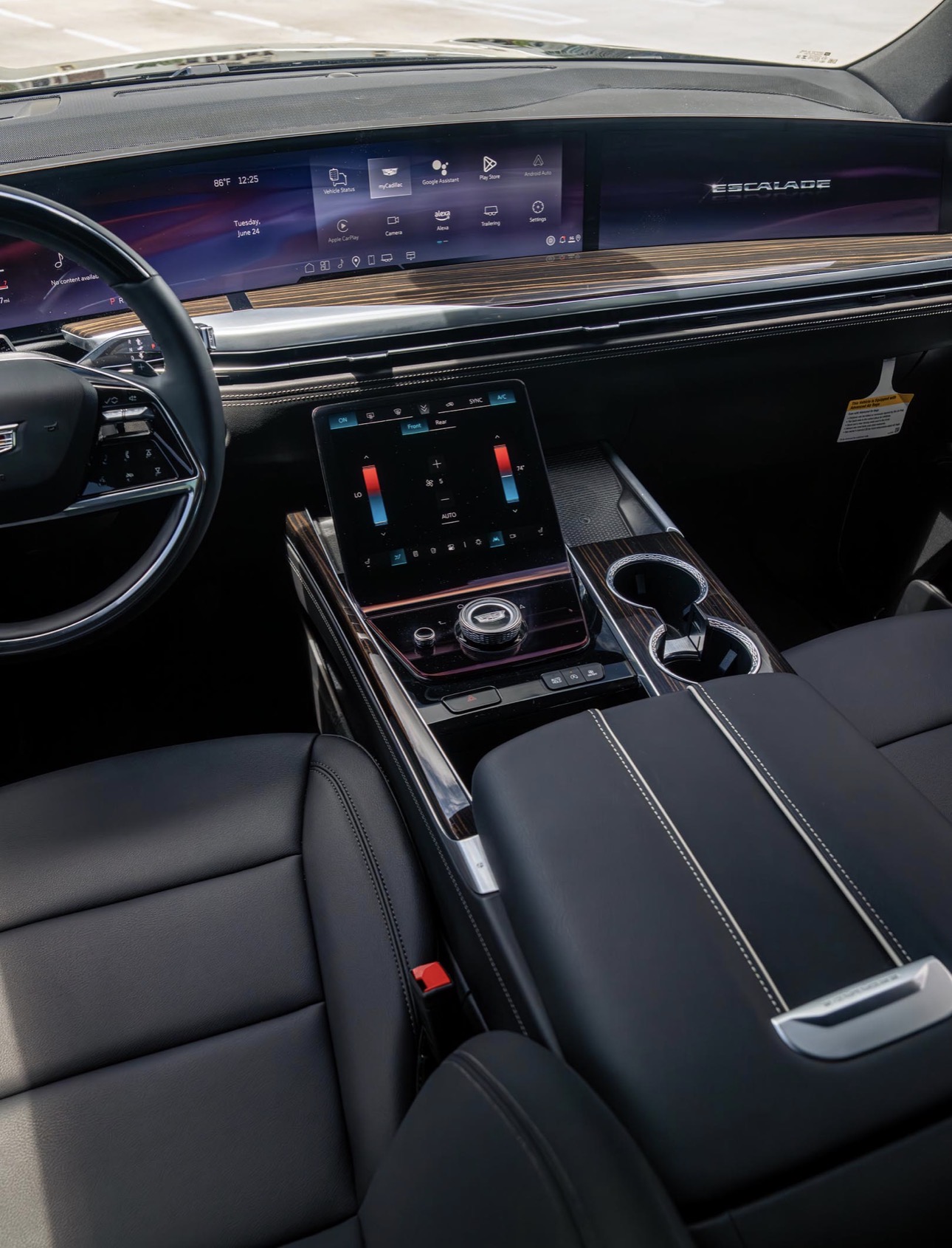 2025 Cadillac Escalade center console and dashboard