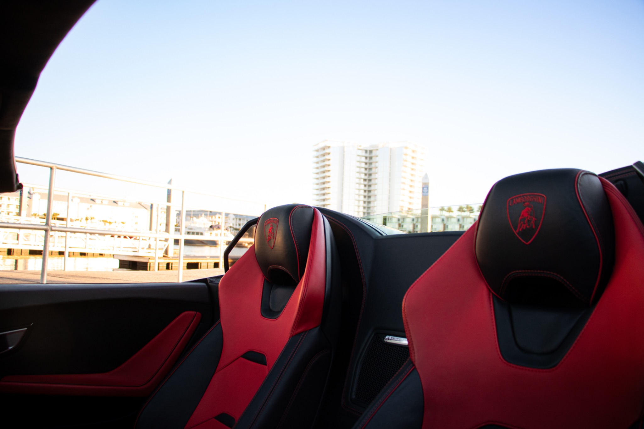 Lamborghini Huracan EVO red and black seats
